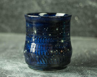 Ceramic galaxy espresso, tea, coffee cup, 7.2 ounce cup
