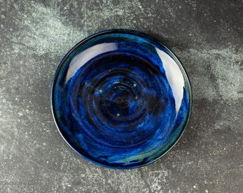 Galaxy Ceramic Cat Bowl, Low Wall Whisker Fatigue Relief (7" x 1")