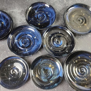 Ceramic Whisker Fatigue Cat Bowl: Hand-Glazed Cosmic Galaxy Dish, MTO Bild 7