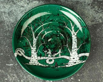 Handcrafted Ceramic Cat Bowl: Whisker Fatigue Relief, Shallow Dish, Cat Gift