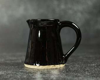 Black Ceramic Pitcher Vase: Gothic Home Decor, Cream Pitcher