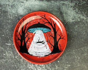 Handcrafted Ceramic Cat Bowl: Whisker Fatigue Relief, Shallow Dish, Cat Gift