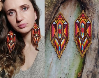 Örhängen med Grand Canyon-vibbar, örhängen inspirerade av indianer, örhängen med jordfärger, smycken i sydvästlig stil