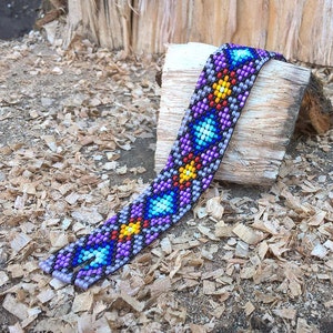 Purple Bead Loom Bracelet Violet Loom Bead Bracelet Native - Etsy