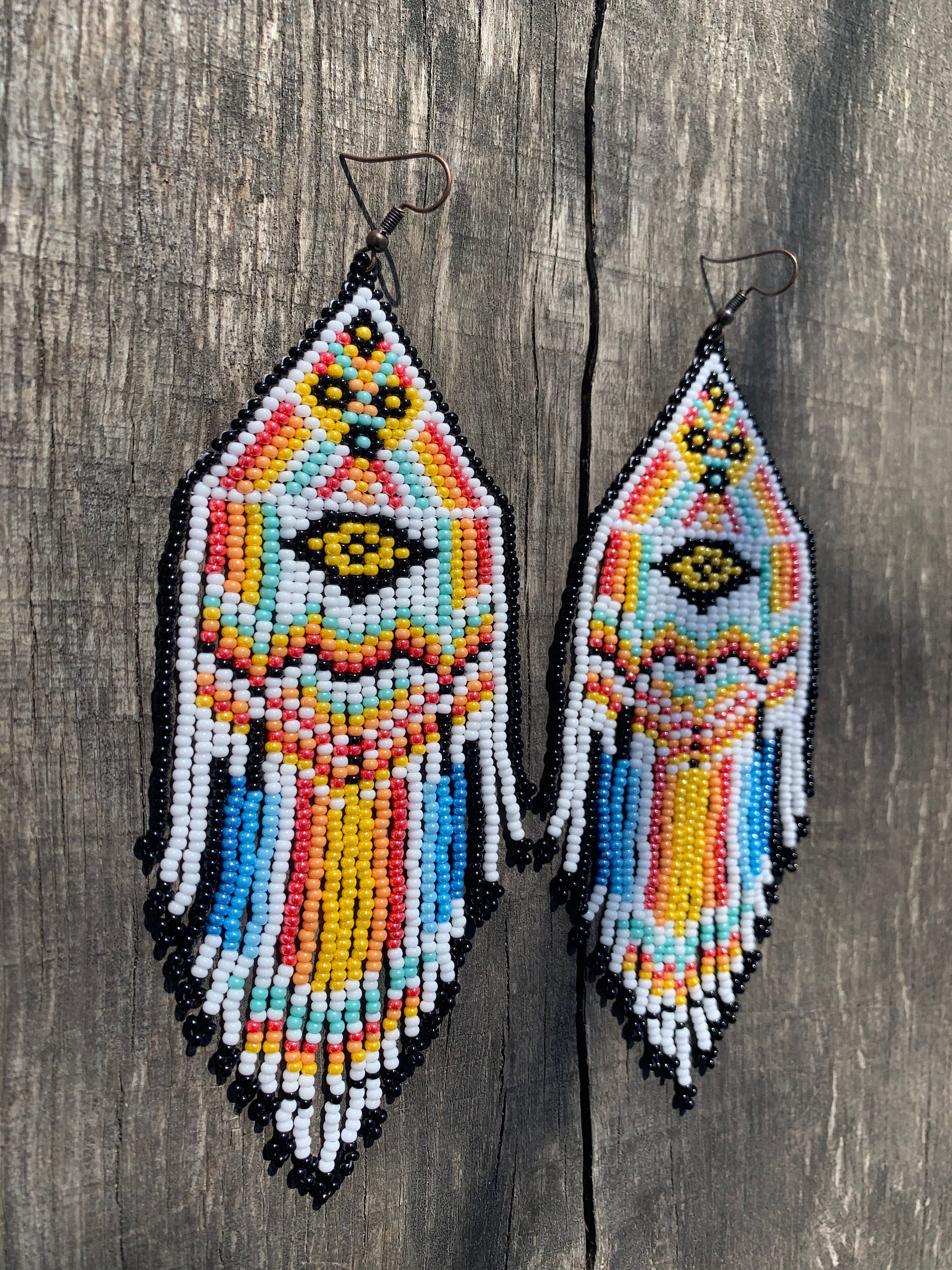 Native American Style Beaded Earring Cherokee Style Native - Etsy