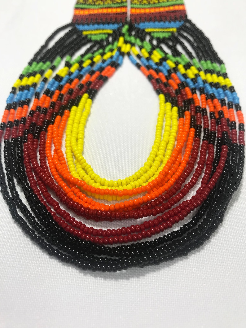 Mexican Bead Loom Necklace Native America Style Bead Etsy