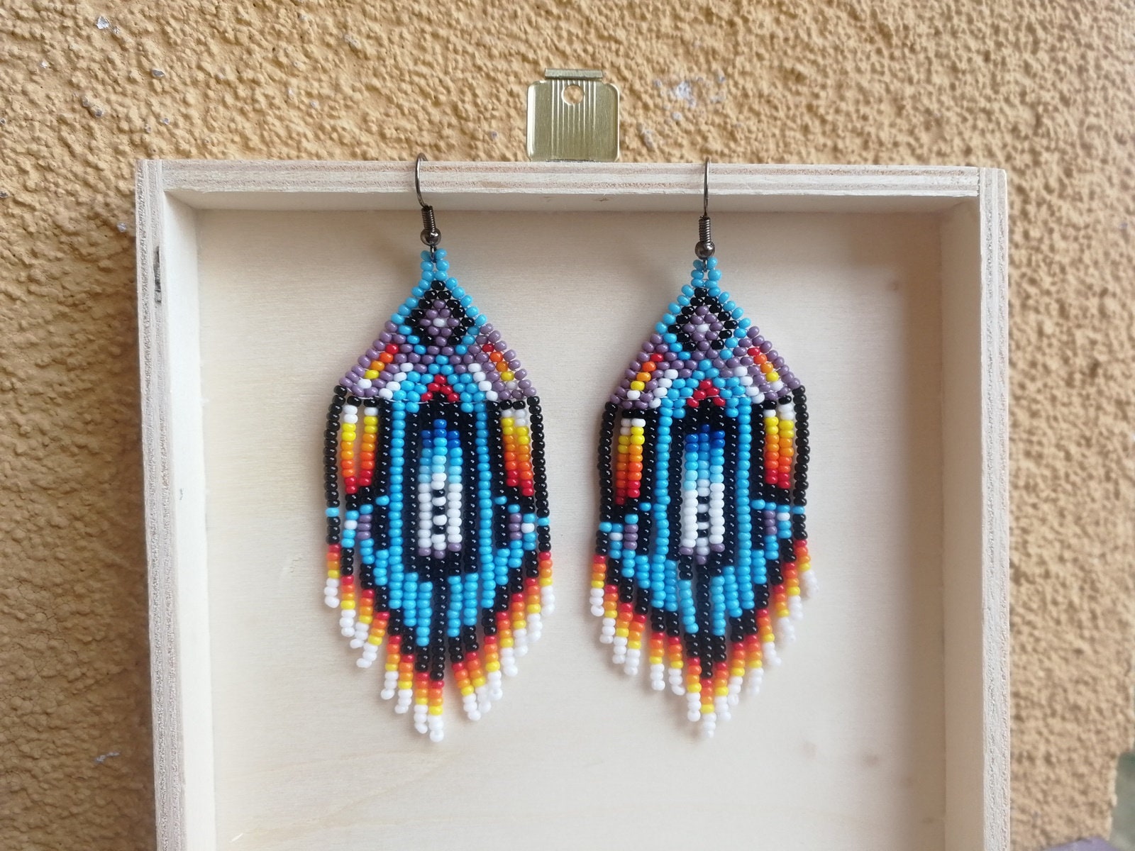 Cherokee Style Native America Inspired Beaded Earrings Cherokee Style Native America Inspired Beaded Earrings