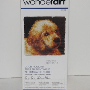 Wonderart Latch Hook Kit 12&quot;X12&quot; PUPPY LOVE Open Box
