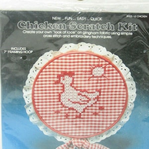 Valiant Crafts Kit de broderie au point de croix et à gratter en forme de poulet