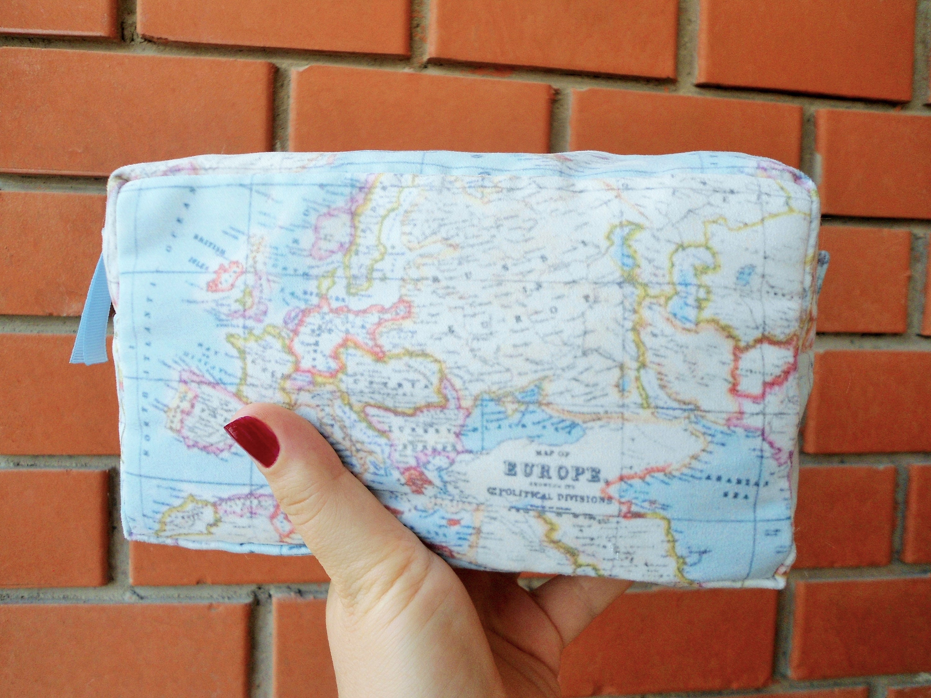 Travel Organizer Bag, Travel Organizer, World Map Makeup Bag, World Map, Passport Wallet, Travel ...
