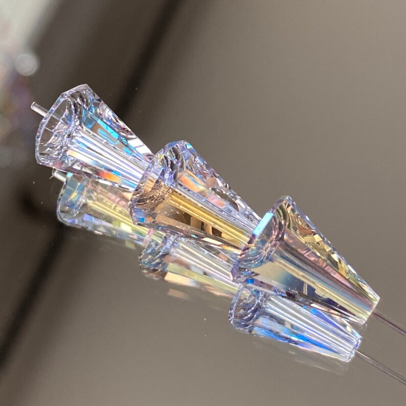 Swarovski Crystals 12x9mm Artemis Clear Crystal Cone Bead Etsy