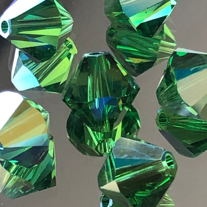 Swarovski Crystals 468mm Bicone Crystal Beads Fern Green Etsy