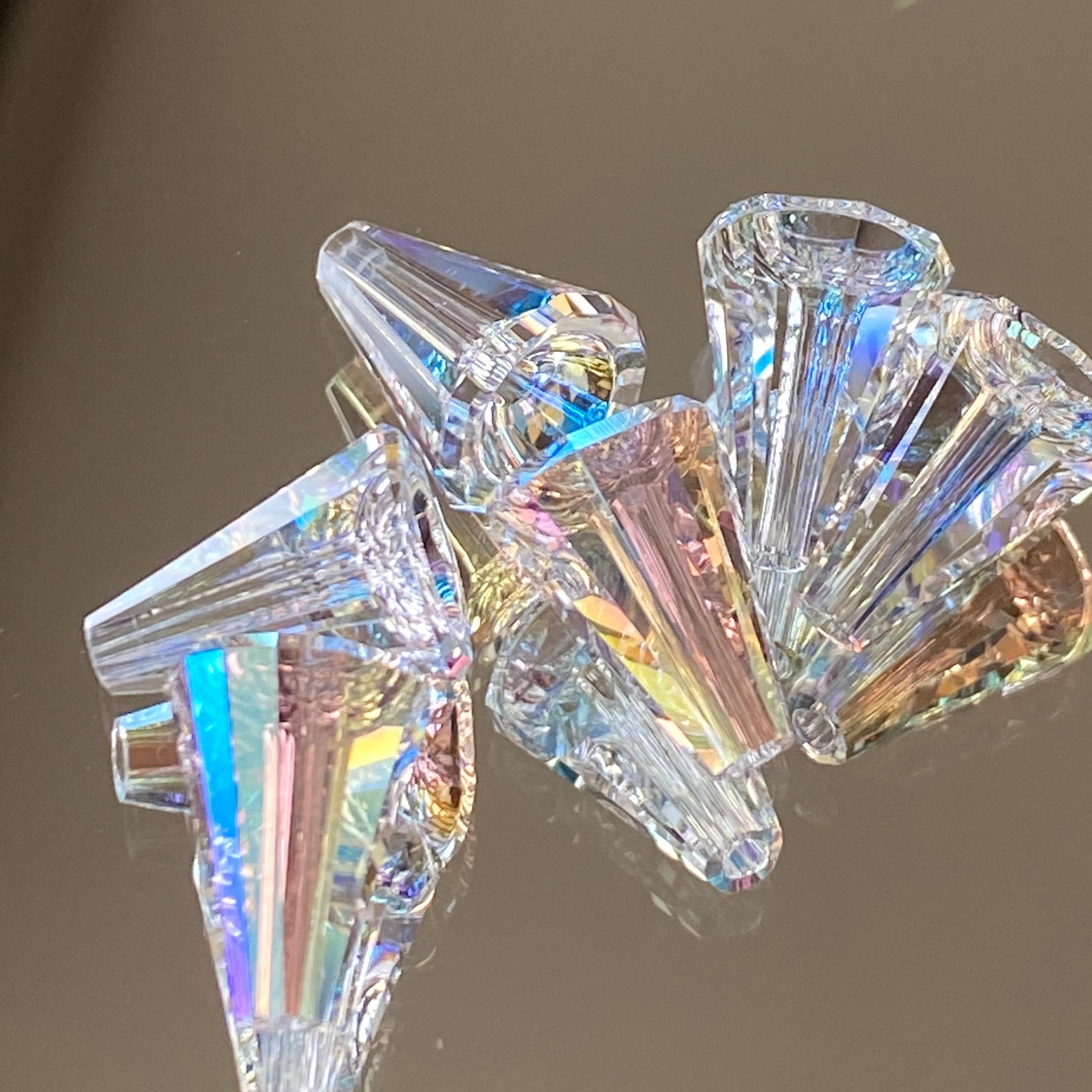 Swarovski Crystals 12x9mm Artemis Clear Crystal Cone Bead Etsy