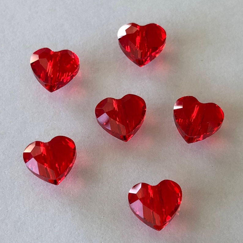 Swarovski Crystals 8mm Red Heart Crystal Beads Lt. Siam Etsy