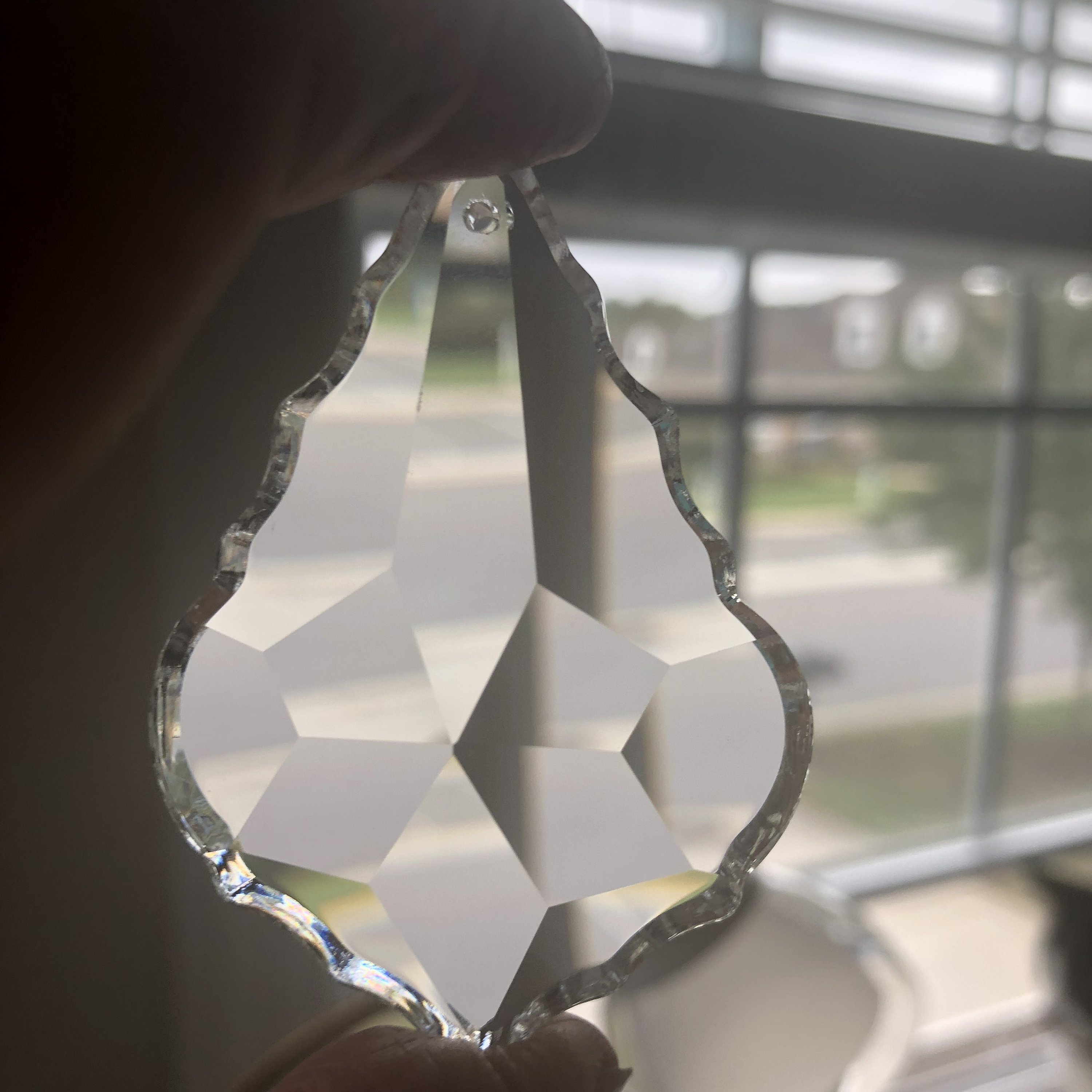 Crystal Prism Pendant XLarge Clear Faceted Crystal Glass Etsy
