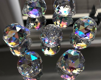 Crystal Prism - Clear AB, Faceted, ASFOUR Crystal Ball Prism - Sparkly Fun! - 23x20mm Packages of 1, 2, 5, 10 (#959R)