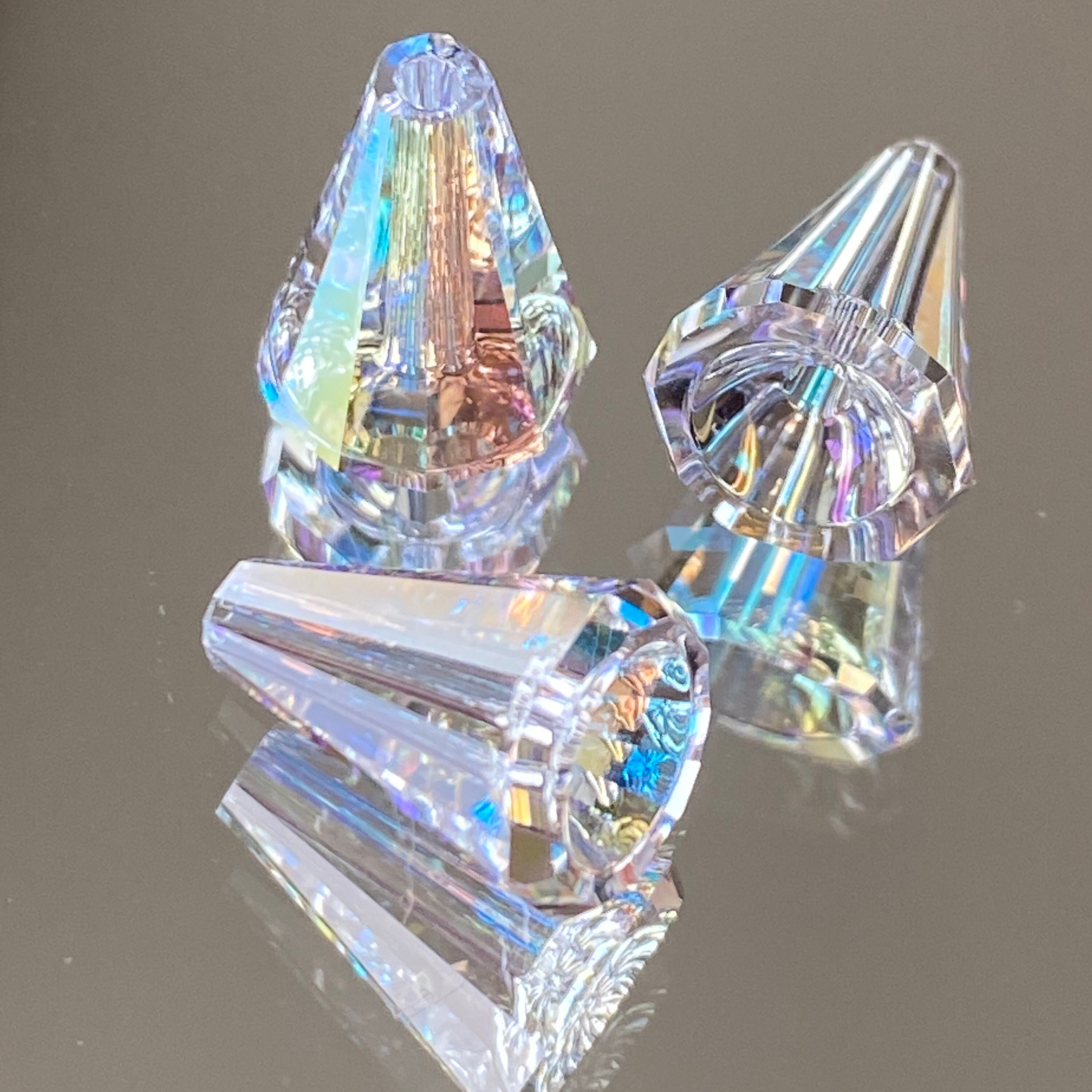 Swarovski Crystals 12x9mm Artemis Clear Crystal Cone Bead Etsy