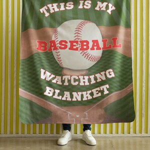 Personalized Baseball Blanket: Sherpa Fleece Throw, Game Day Gift