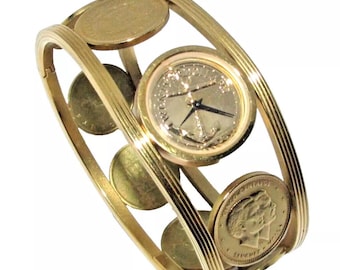 THE FRANKLIN MINT 925 STERLING クォーツ 腕時計 Franklin Mint Sword of Kings Sterling Silver Dial Gold Plated