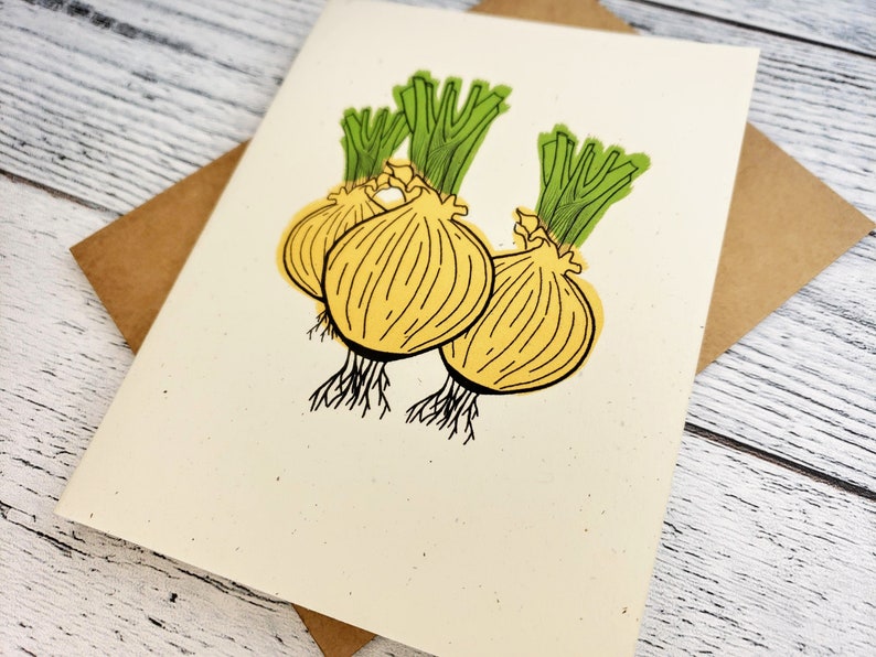 Onion Blank Card Bundle Handmade Greeting Card Pack Botanical Stationary