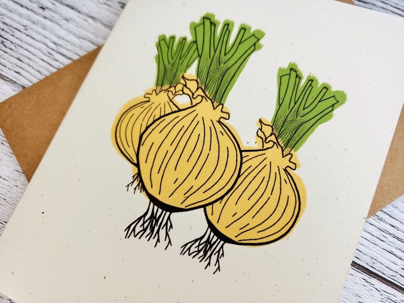 Onion Blank Card Bundle Handmade Greeting Card Pack Botanical Stationary