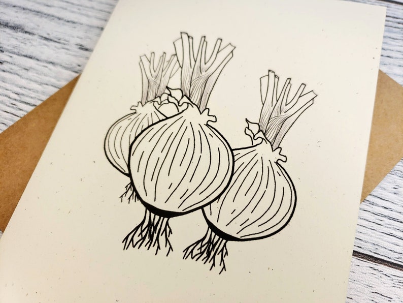 Onion Blank Card Bundle Handmade Greeting Card Pack Botanical Stationary