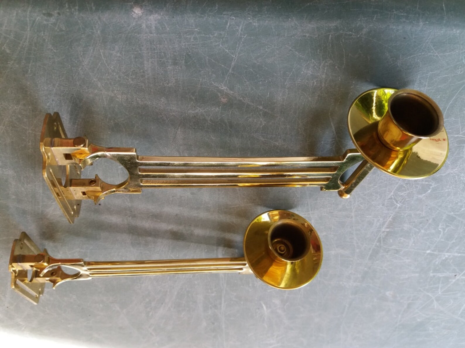Antique Pair of Brass Wall / Piano Candle Sconces / Holders Etsy