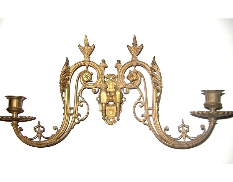 Vintage Paar Doppelt Kerze Wandlampen Jugendstil 1900 S