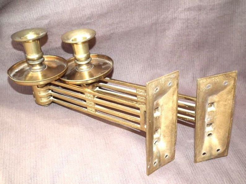 Vintage Pair of Brass Wall / Piano Candle Sconces Art Deco Etsy