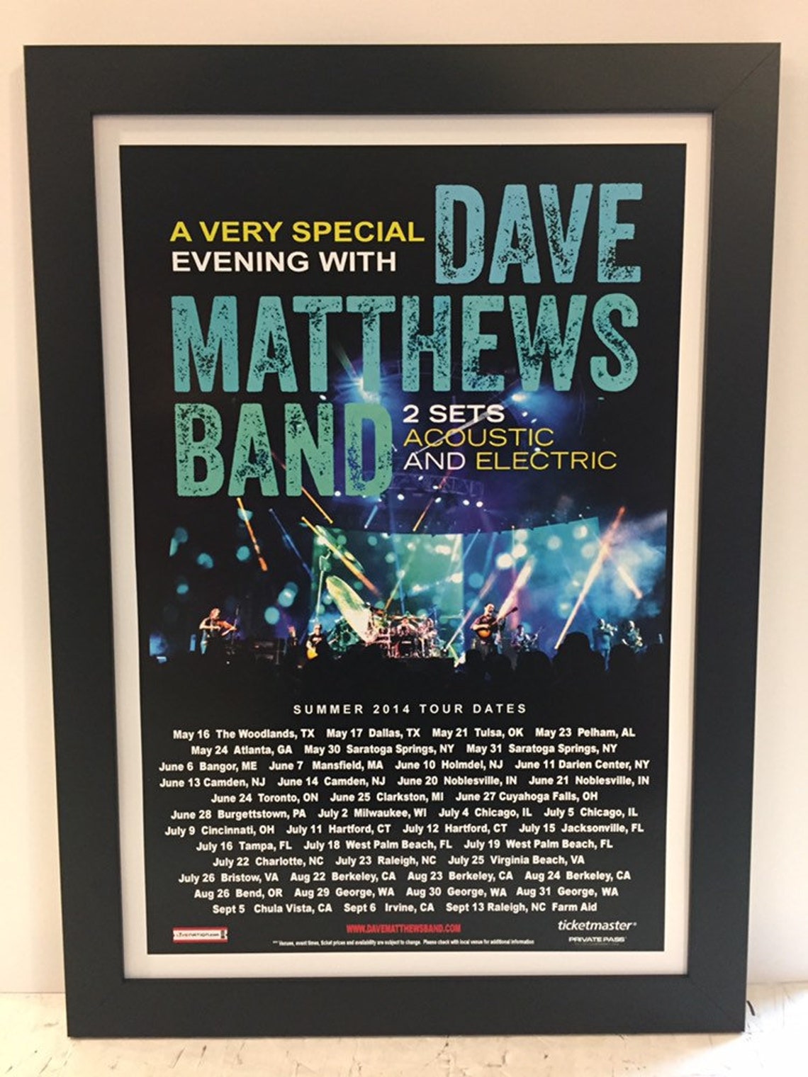 Dave Matthews Band 2014 concert poster Etsy