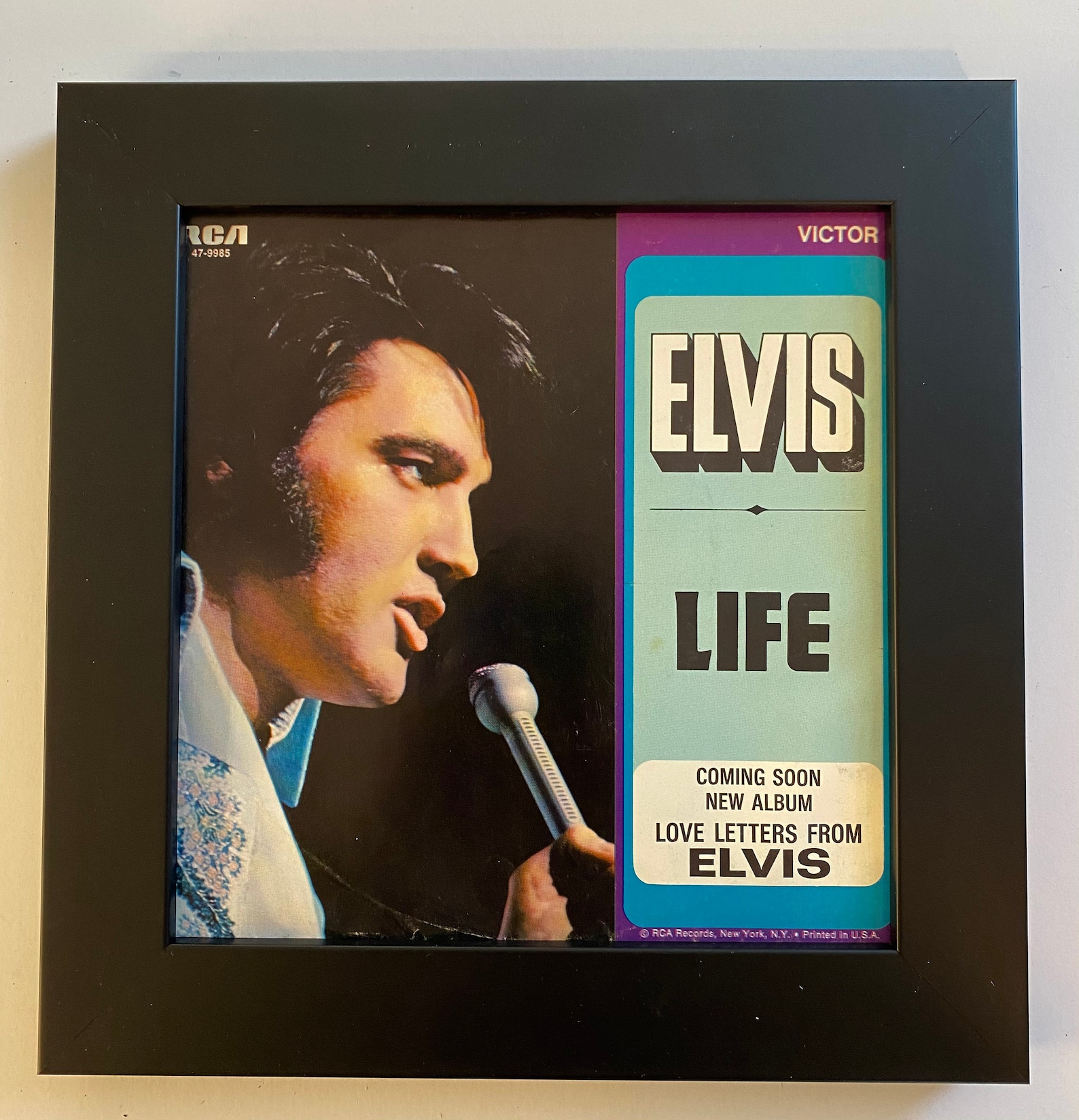 Elvis Presley Vintage Framed 45 Record Sleeve. Life Etsy
