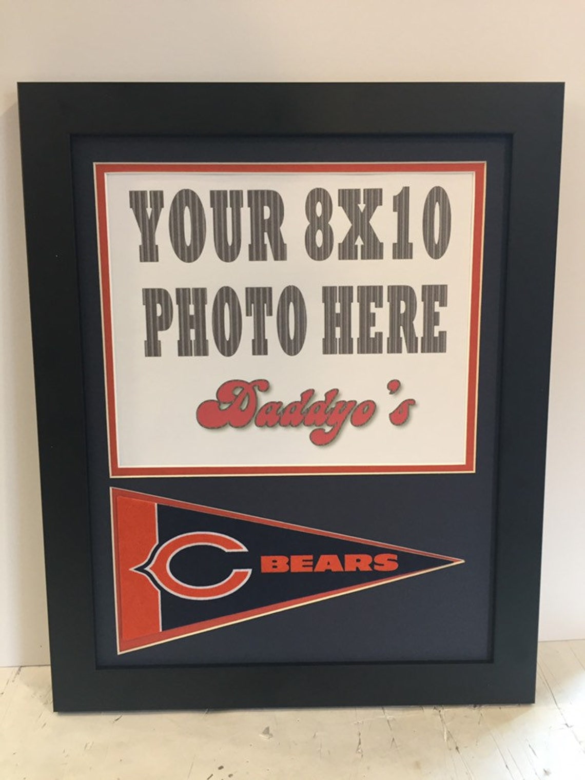 Chicago Bears Picture Frame W/ Mini Pennant. Fits 8x10 Etsy