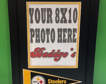 Pittsburgh Steelers custom picture frame w/ mini pennant 8x10 photo display
