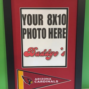 Arizona Cardinals custom picture frame w/ mini pennant 8x10 photo display