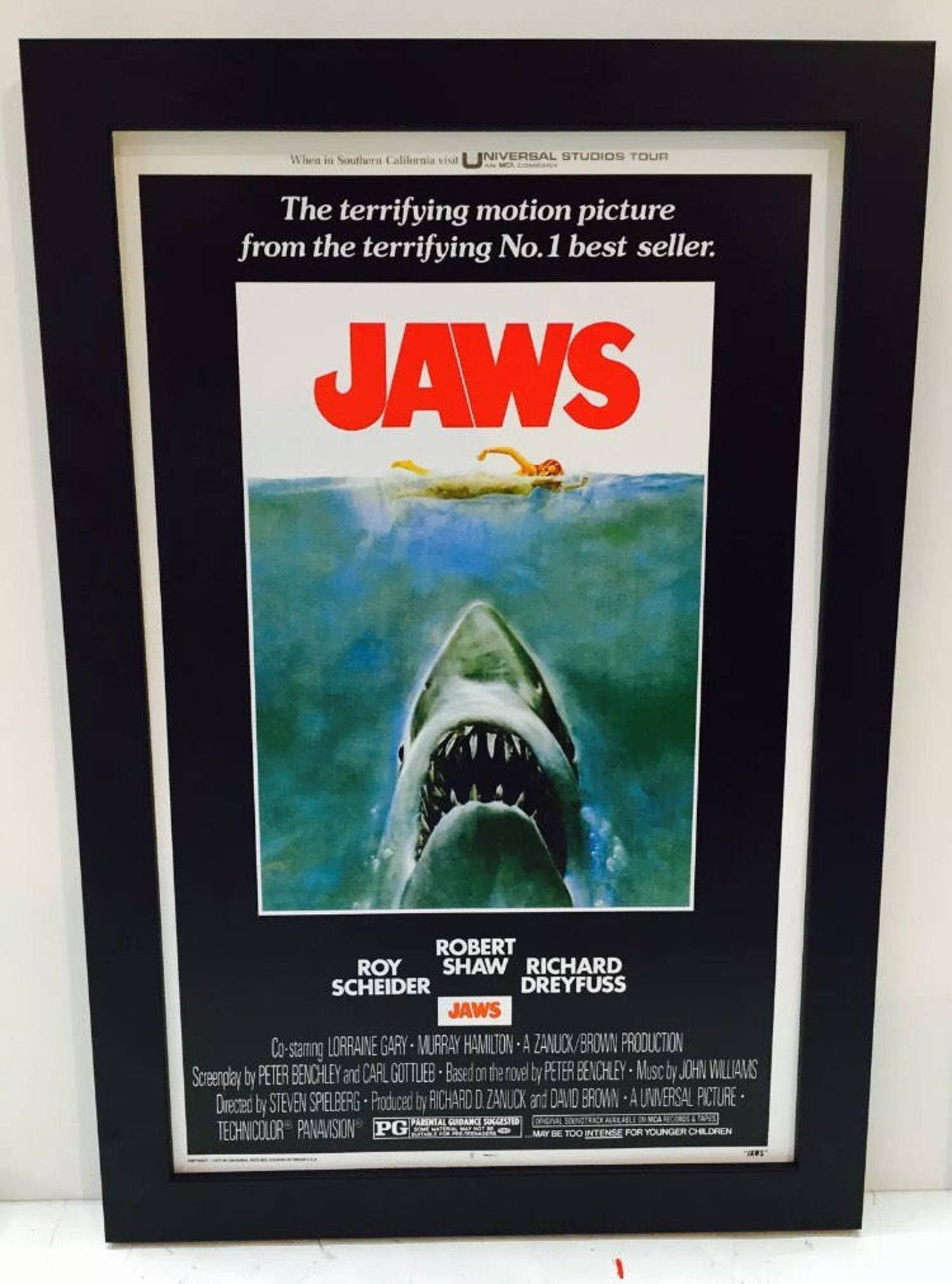 Jaws Framed Movie Poster Etsy