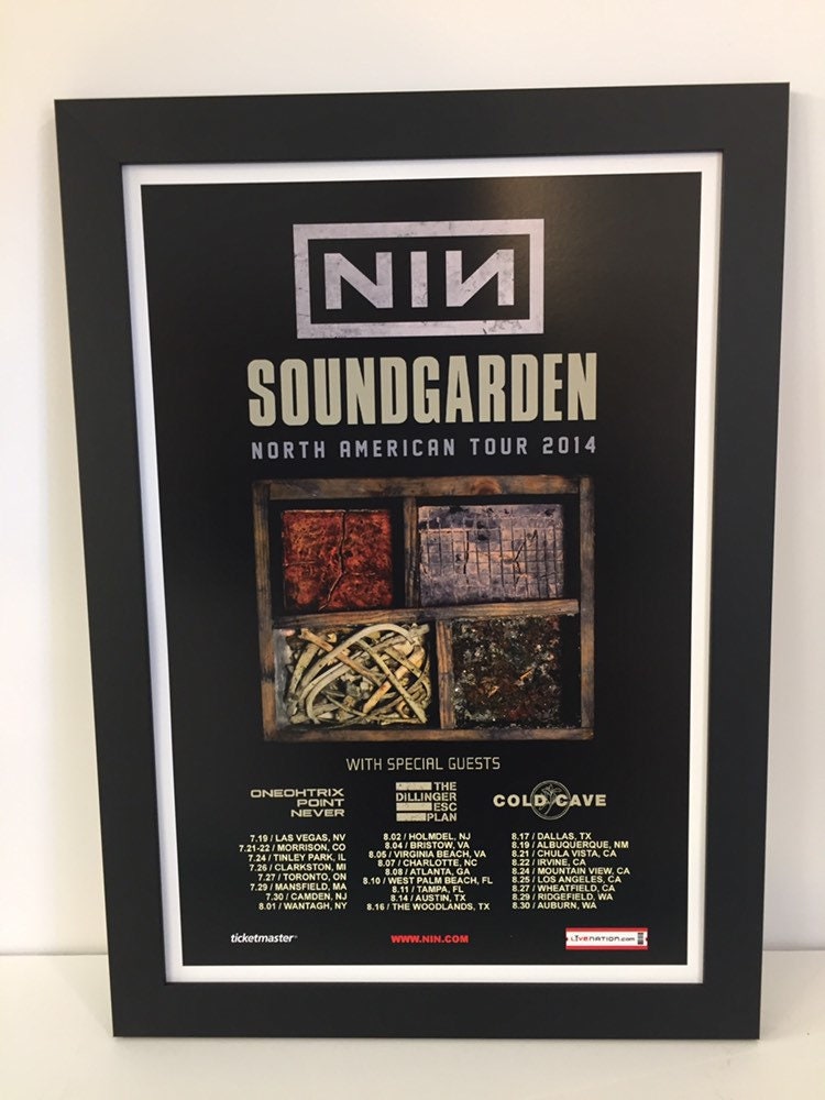 Nine Inch Nails Soundgarden 2014 Framed Concert Poster - Etsy
