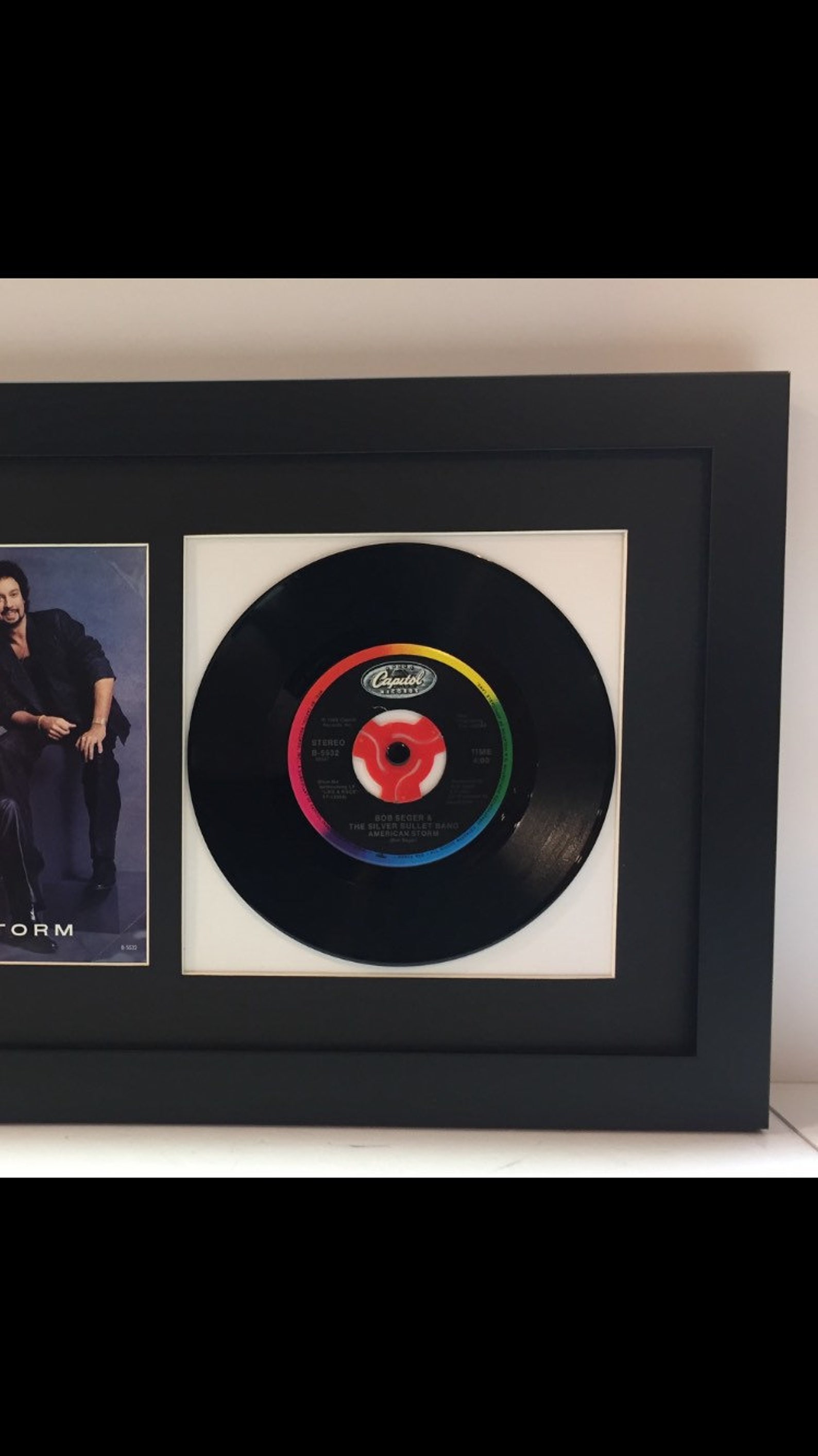 45 Rpm record picture frame displays sleeve and 7 vinyl Etsy