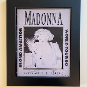 Madonna framed 8x10 framed photo concert poster 1990