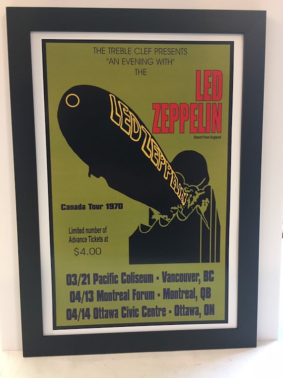 Led Zeppelin 1970 Canadian Tour Framed Poster. - Etsy