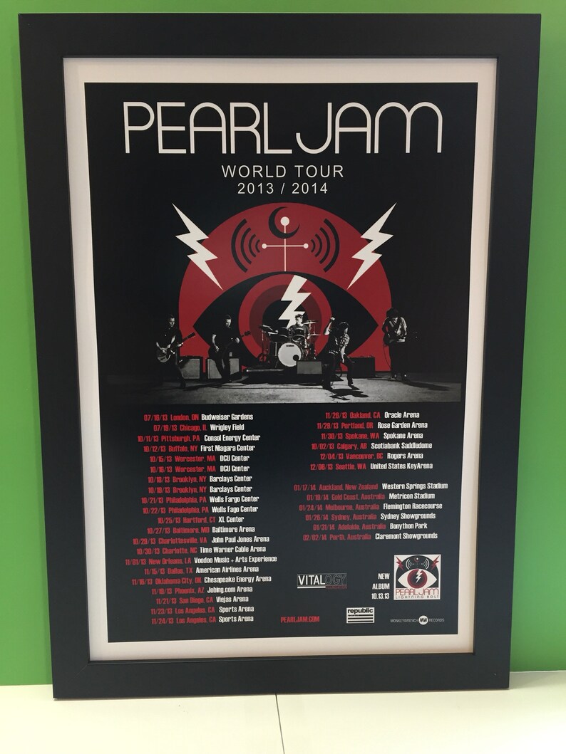 Pearl Jam Framed Concert Poster 2013/14 Etsy