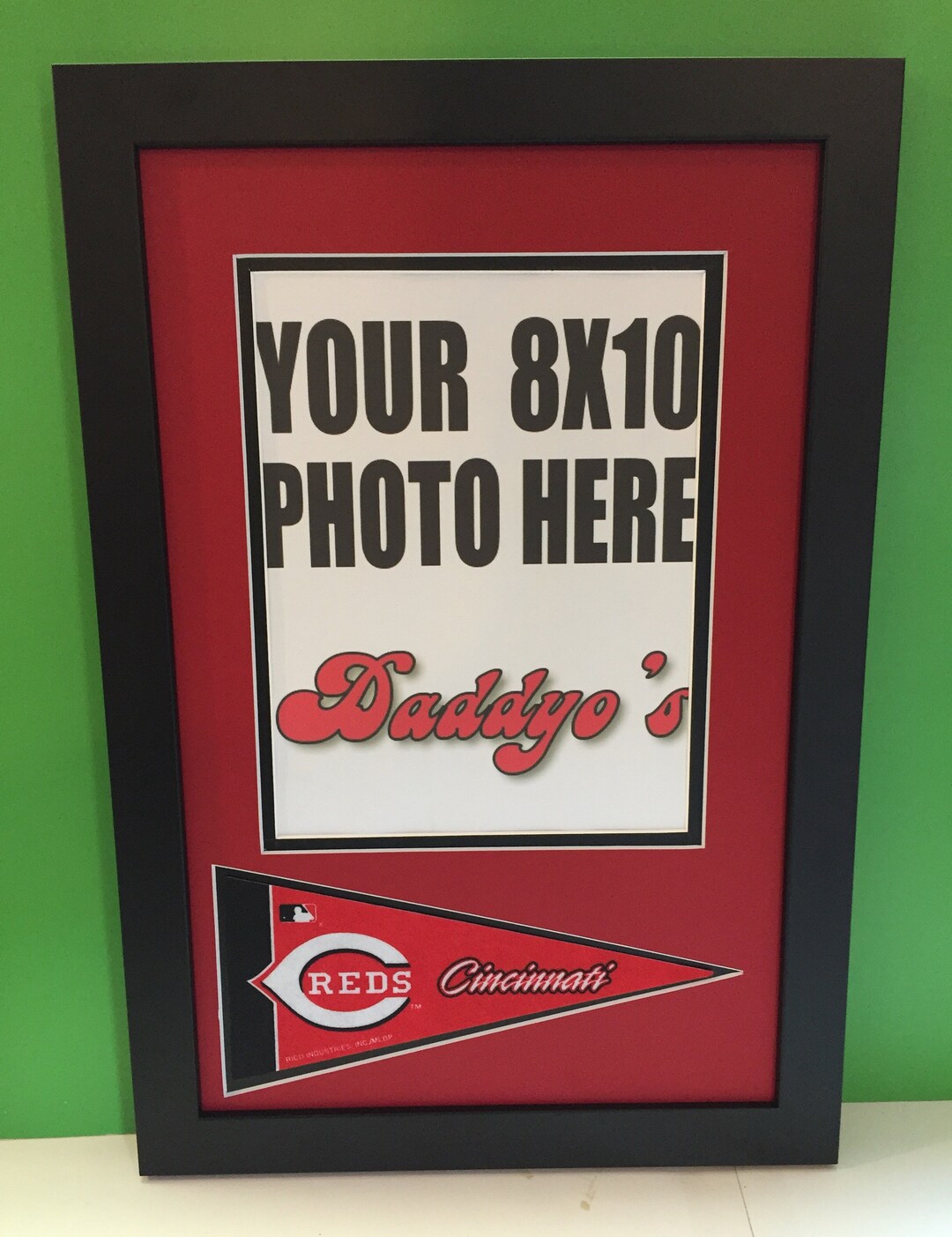 Cincinnati Reds Custom Picture Frame W/ Mini Pennant 8x10 Photo Display ...