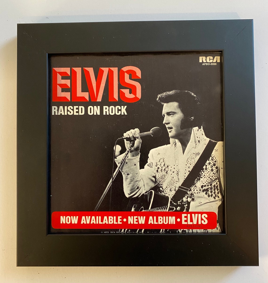 Elvis Presley framed vintage 45 record sleeve. Raised On Rock. Etsy
