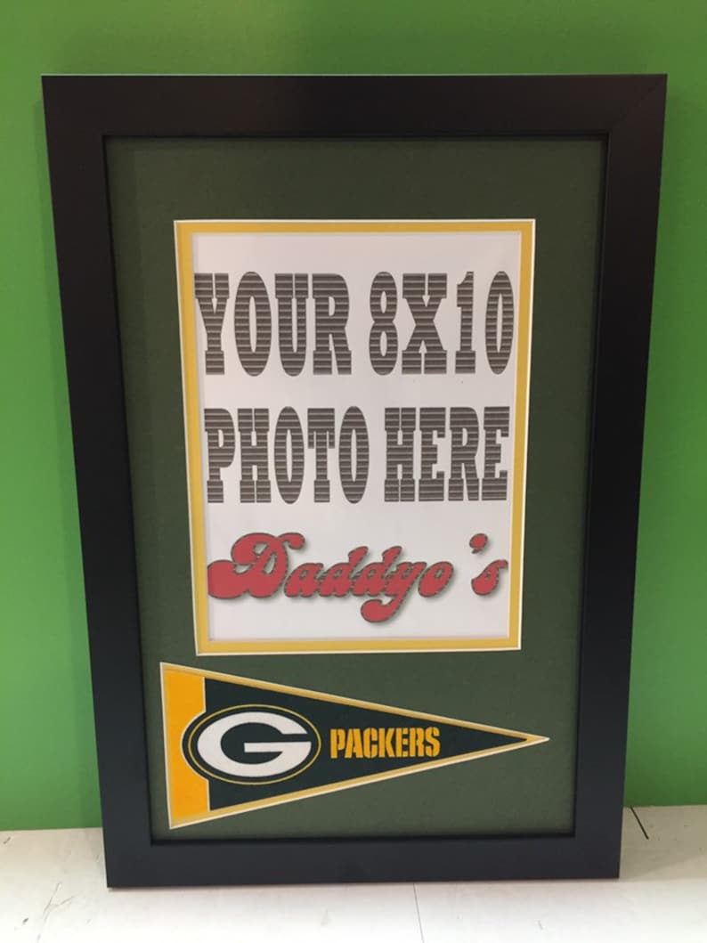 Green Bay Packers Picture Frame W/ Mini Pennant Displays 8x10 - Etsy