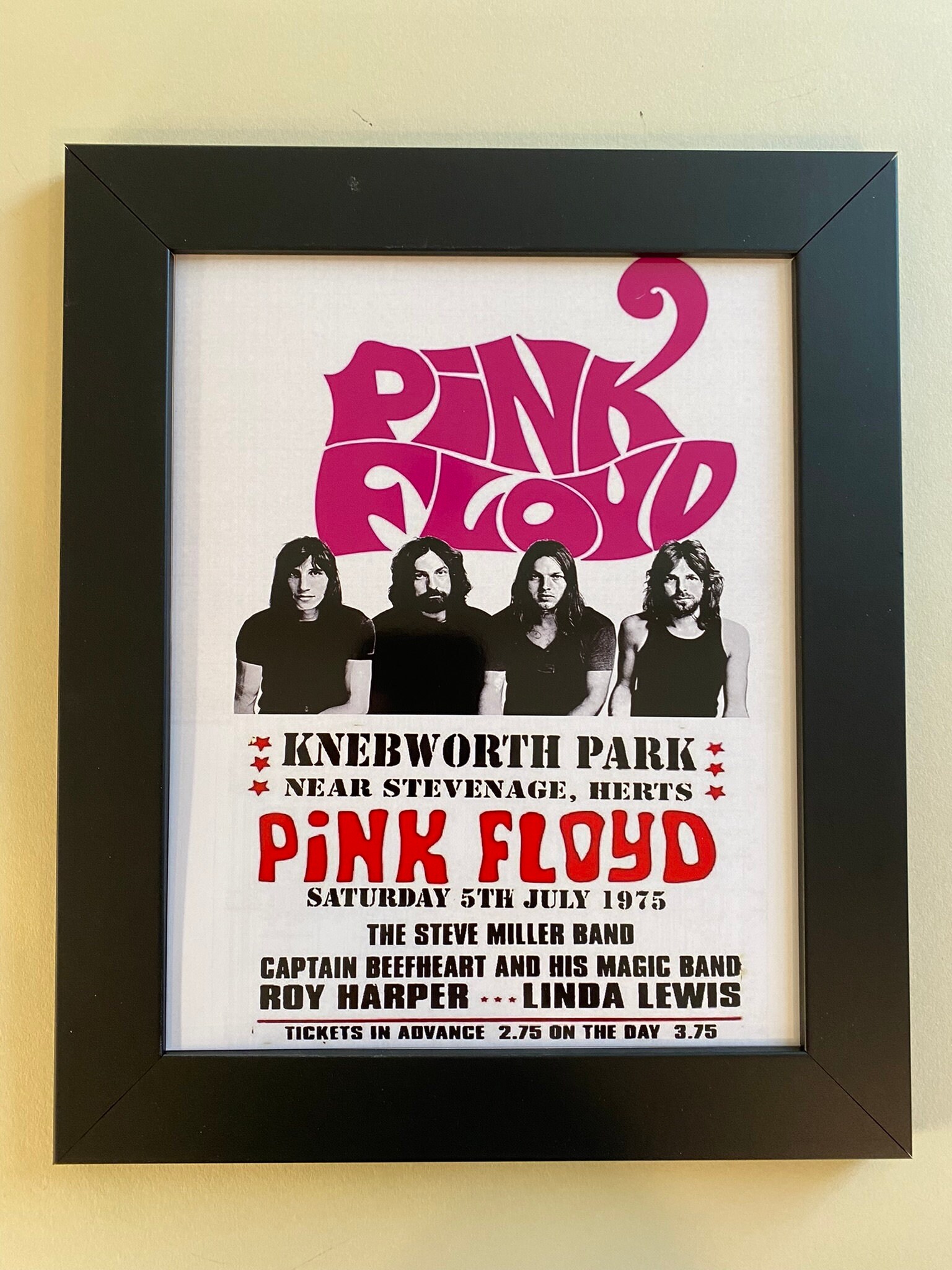 Framed Pink Floyd Vintage Style Poster | Pink Floyd Tour Framed Poster |  Retro Rock Poster | Psychedelic Wall Art | Vintage Rock Poster