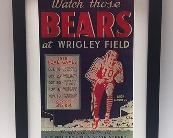 1938 Chicago Bears at Wrigley Field framed poster
