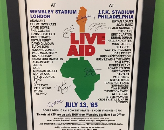 Live Aid Framed Concert Poster Queen Black Sabbath David Bowie Etsy