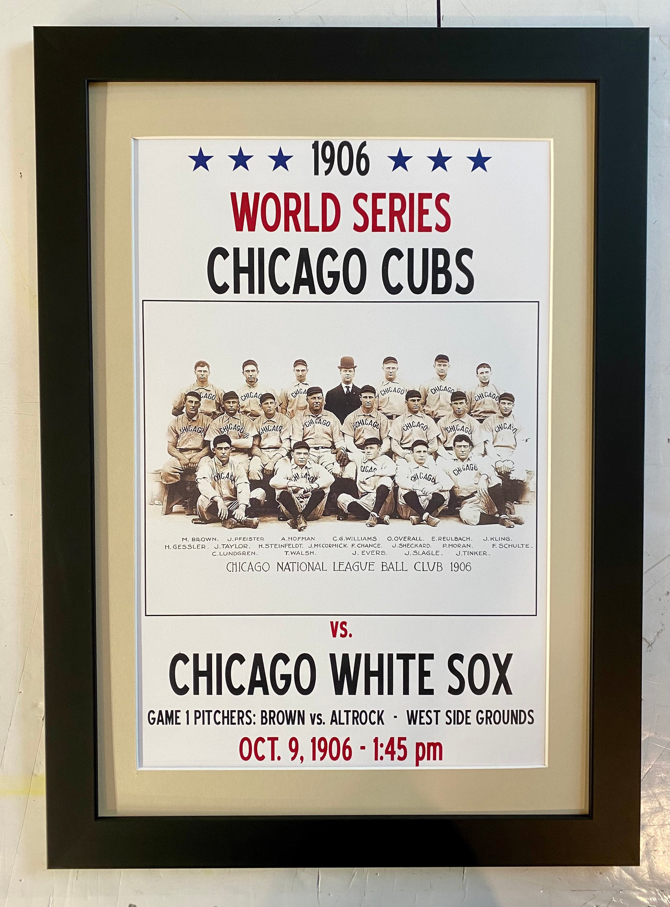 Chicago Cubs Vs Chicago White Sox 1906 World Series Framed 