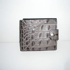 carteira de couro cinza croco, carteira plana, bolso, carteira fina, presente masculino, porta-cartões, capa flip, carteira de couro preta para viagem, porta-moedas, carteira masculina
