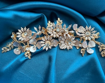 Bartosi Blume Haarspangen 5er Set - Kristall & Acryl Brautspangen Für Hochzeit, Party, Frauen & Mädchen