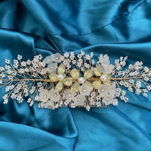 Luxury Crystal Pearl Flower Hair Comb, Bridal Hair Comb, Bride Party, Bridal Wedding Hair Accessories, Jewelry, Comb